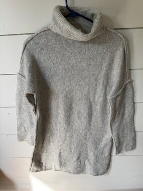 Grey soft knit turtleneck